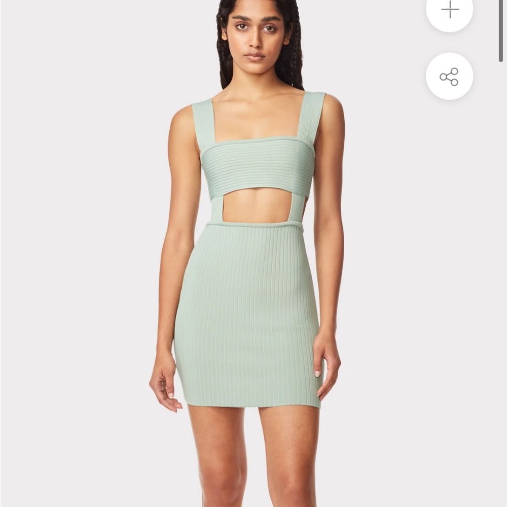 Matcha strappy dress Herve by Herve leger size xs cutout light green new